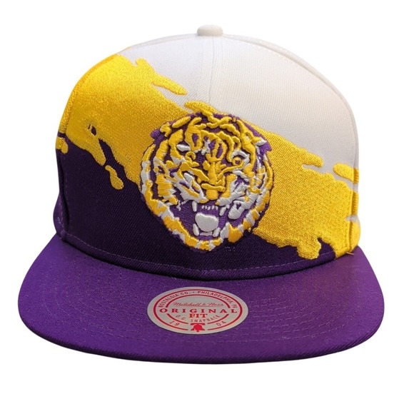 Mitchell & Ness Other - Mitchell & Ness Louisiana State University Tigers Paint Snapback NCAA Cap EUC